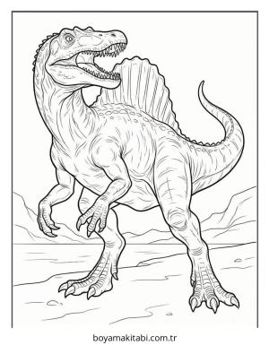 Dinazor boyama sayfası – sanatsal çalışma, çocuklar için
