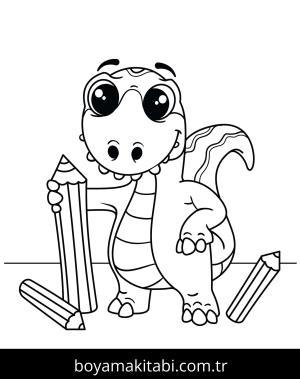 Dinazor boyama sayfası – boyama etkinliği, çocuk aktivitesi