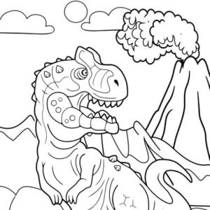 Dinazor boyama sayfası, coloring page, Dinozor Portresi,