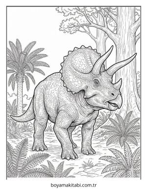 Dinazor boyama sayfası – renkli çizimler, okul öncesi