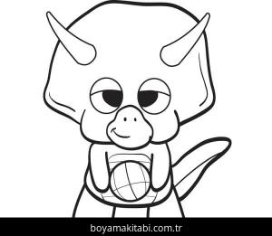 Dinazor boyama sayfası – basit çizim, kolay boyama