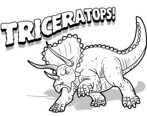 Dinazor boyama sayfası,  coloring page, Triceratops Dinozor, 