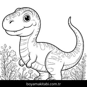Dinazor boyama sayfası – renkli çizimler, okul öncesi