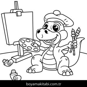 Dinazor boyama sayfası – okul öncesi, evde etkinlik