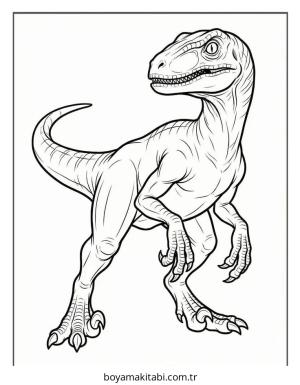 Dinazor boyama sayfası – kolay boyama, eğitici aktivite