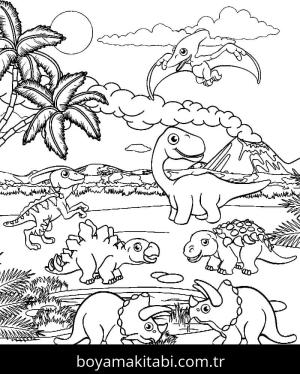 Dinazor boyama sayfası – evde etkinlik, ücretsiz yazdır