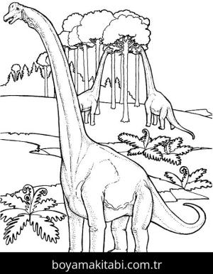 Dinazor boyama sayfası – basit çizim, kolay boyama