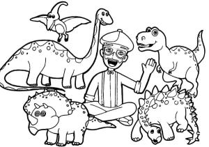 Dinazor boyama sayfası, coloring page, Dinozorlarla Blippi,