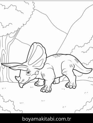 Dinazor boyama sayfası – eğlenceli etkinlik, el becerilerini geliştirir