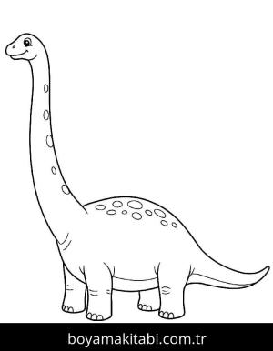 Dinazor boyama sayfası – basit çizim, kolay boyama