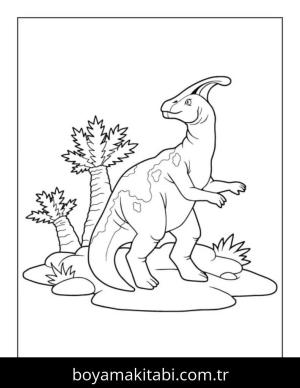 Dinazor boyama sayfası – çizgi film temalı, basit çizim