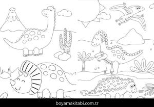Dinazor boyama sayfası – okul öncesi, evde etkinlik