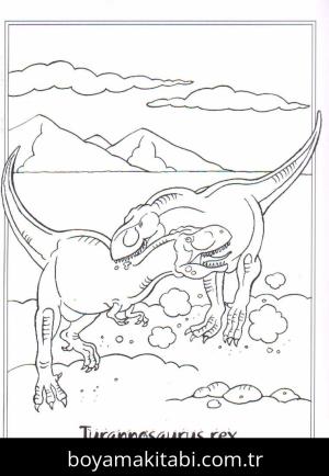 Dinazor boyama sayfası – el becerilerini geliştirir, boyama çalışması