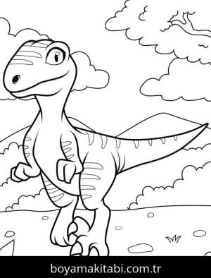 Dinazor boyama sayfası – boyama çalışması, yaratıcılığı geliştirir