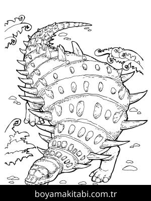 Dinazor boyama sayfası – sevimli karakter, sanatsal çalışma