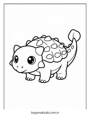Dinazor boyama sayfası – çocuk aktivitesi, PDF indir