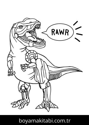 Dinazor boyama sayfası – eğlenceli etkinlik, el becerilerini geliştirir