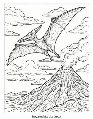 Dinazor boyama sayfası – sanatsal çalışma, çocuklar için