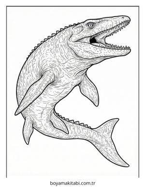 Dinazor boyama sayfası – kolay boyama, eğitici aktivite