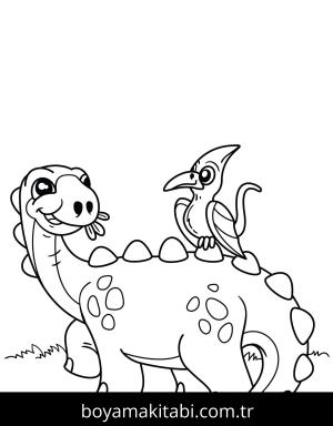 Dinazor boyama sayfası – boyama çalışması, yaratıcılığı geliştirir