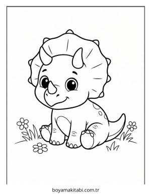 Dinazor boyama sayfası – el becerilerini geliştirir, boyama çalışması