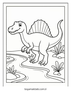 Dinazor boyama sayfası – keyifli zaman, renkli çizimler