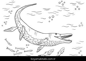 Dinazor boyama sayfası – sevimli karakter, sanatsal çalışma