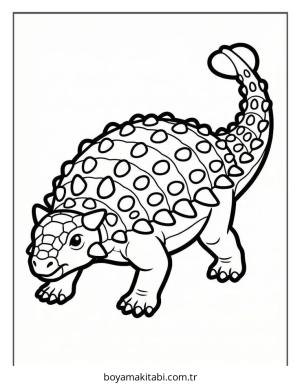 Dinazor boyama sayfası – çizgi film temalı, basit çizim