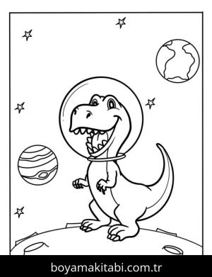 Dinazor boyama sayfası – renkli çizimler, okul öncesi