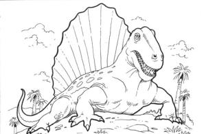 Dinazor boyama sayfası, coloring page, Dimetrodon Ücretsiz,