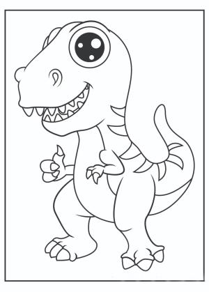 Dinazor boyama sayfası, coloring page, Eğlenceli T-Rex,
