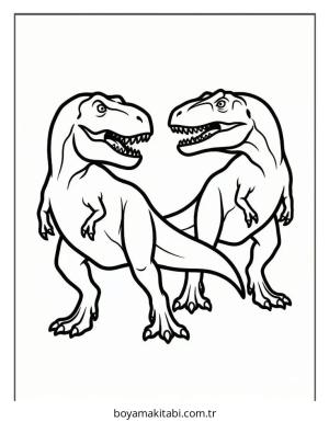 Dinazor boyama sayfası – basit çizim, kolay boyama