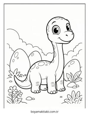 Dinazor boyama sayfası – boyama çalışması, yaratıcılığı geliştirir