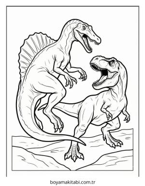 Dinazor boyama sayfası – PDF indir, sevimli karakter