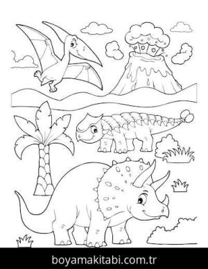 Dinazor boyama sayfası – sanatsal çalışma, çocuklar için