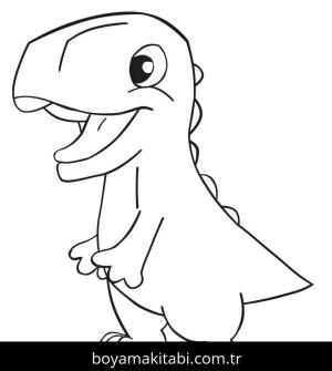 Dinazor boyama sayfası – çizgi film temalı, basit çizim