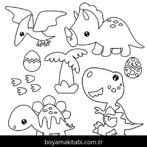 Dinazor boyama sayfası – keyifli zaman, renkli çizimler