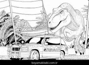 Dinazor boyama sayfası – sevimli karakter, sanatsal çalışma