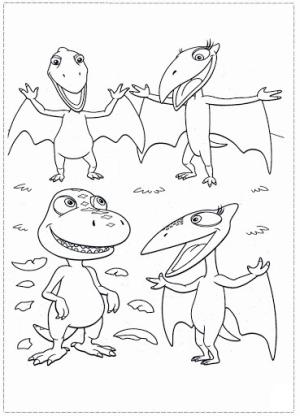 Dinozor Treni boyama sayfası,  coloring page, Komik Dinozor, 