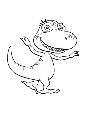 Dinozor Treni boyama sayfası,  coloring page, Annie Tiranosaurio, 