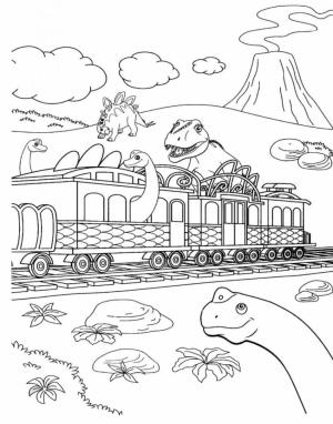 Dinozor Treni boyama sayfası,  coloring page, Dinozor Ve Jura Gemisi, 