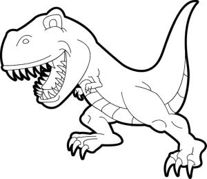 Dinozor boyama sayfası,  coloring page, Gülen T-Rex, 