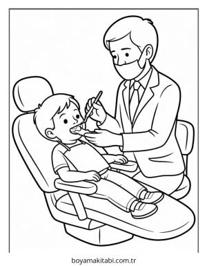 Diş boyama sayfası – evde etkinlik, ücretsiz yazdır