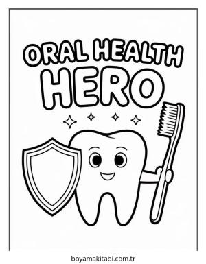 Diş boyama sayfası – boyama çalışması, yaratıcılığı geliştirir