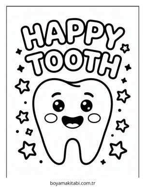 Diş boyama sayfası – ücretsiz yazdır, boyama etkinliği