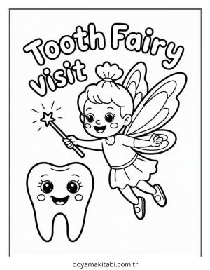 Diş boyama sayfası – okul öncesi, evde etkinlik