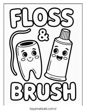 Diş boyama sayfası – ücretsiz yazdır, boyama etkinliği