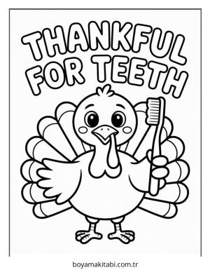 Diş boyama sayfası – sevimli karakter, sanatsal çalışma