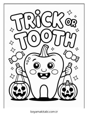 Diş boyama sayfası – yaratıcılık, eğlenceli etkinlik