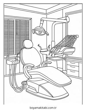 Diş boyama sayfası – sanatsal çalışma, çocuklar için